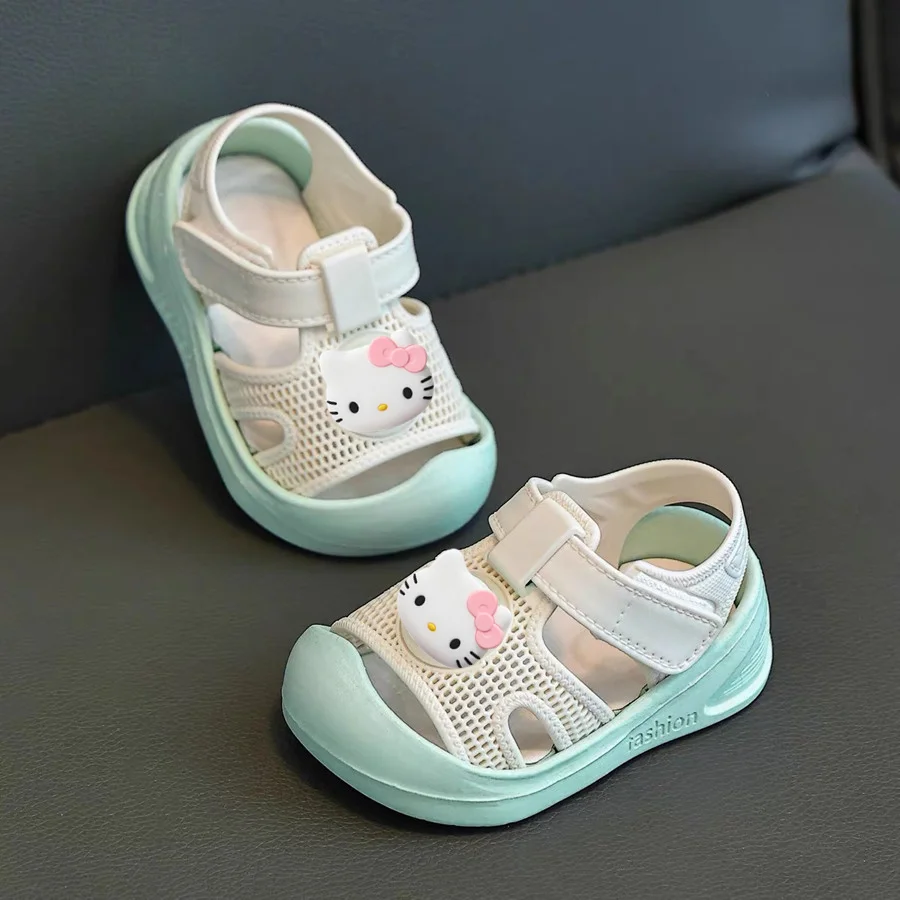 

Sanrio hello kitty summer baby sandals boy girl toddler shoes soft soles non-slip functional shoes Baotou anti-kick beach shoes