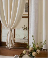 French half-curtains window short curtain tulle tassel texture partition through rod retro woven cotton linen door curtains yarn