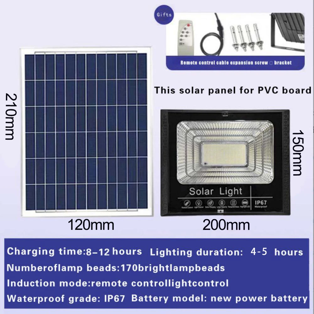 Imagem -03 - Outdoor Impermeável Solar Led Flood Lights Controle Remoto Fora Spot Lights Cerca Varanda Pátio Quintal Jardim Rua 50w