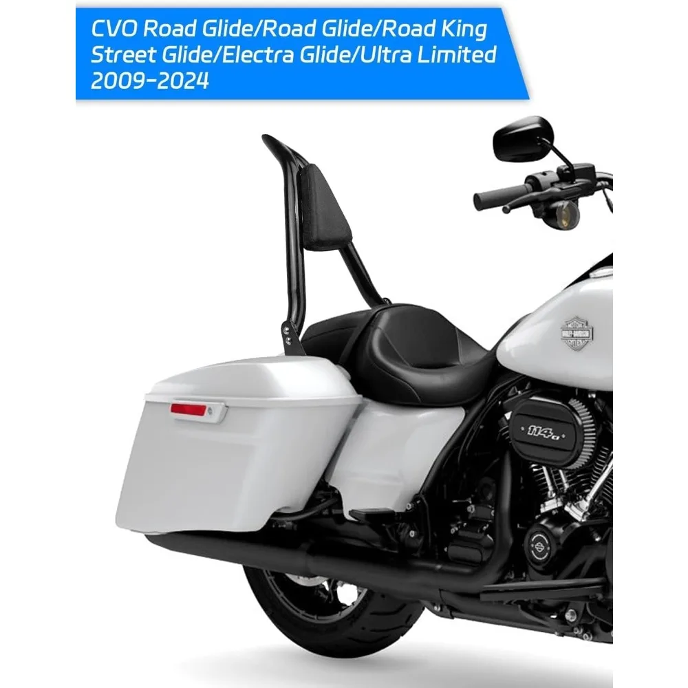 قضيب سيسي طويل القامة من BELZAR مقاس 26 بوصة لدراجة Harley Davidson Touring مسند ظهر للركاب قابل للفصل مناسب لـ CVO Road Glide Road King Str