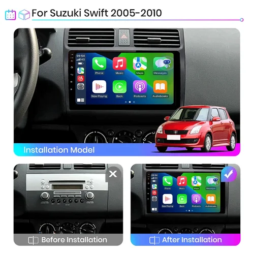 Imagen 2 del producto Radio de coche 2din Android 15 para Suzuki Swift 2003 - 2006 2007 2008 2009 2010 reproductor Multimedia estéreo Carplay GPS DVD unidad principal