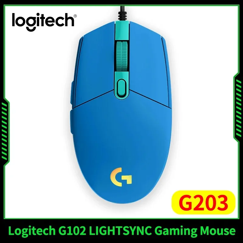 

LogitechG203 wired gaming mouse, 8000 DPI, 6 programmable buttons, suitable for FPS and MOBA games, compatible with PC platform