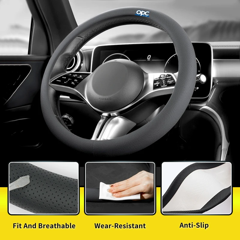 

Car interior accessories Breathable leather steering wheel cover For Opel Corsa Astra Insignia Vectra Zafira Meriva Mokka