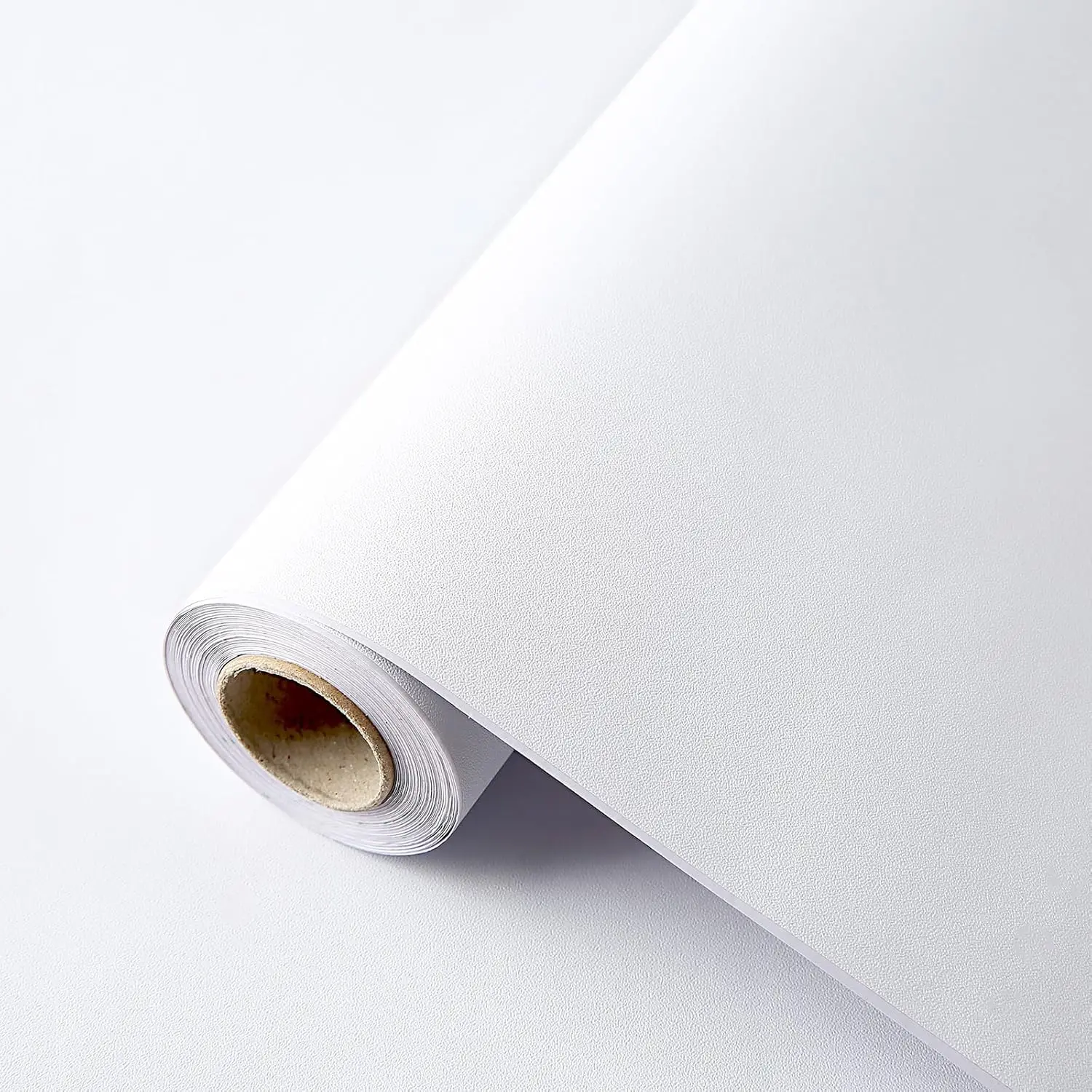 40cm Wide Matte White Waterproof Self-Adhesive Vinyl Wallpaper - Peel and Stick Contact Paper for Walls, Furniture, Kitchen Cabi