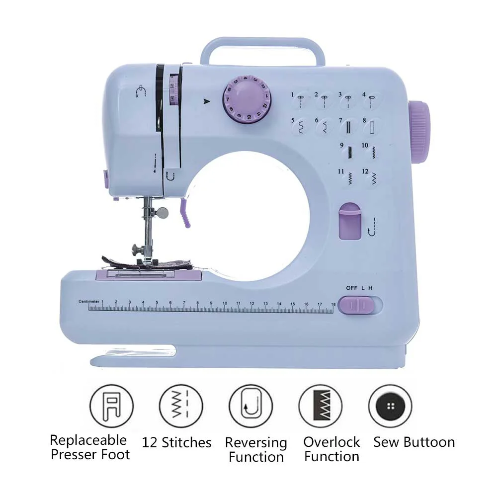 

INNE портативная электрическая швейная машина, бытовая мини-крафт, ремонт, DIY, оверлок, 12 стежков, педаль с прижимной лапкой для начинающих