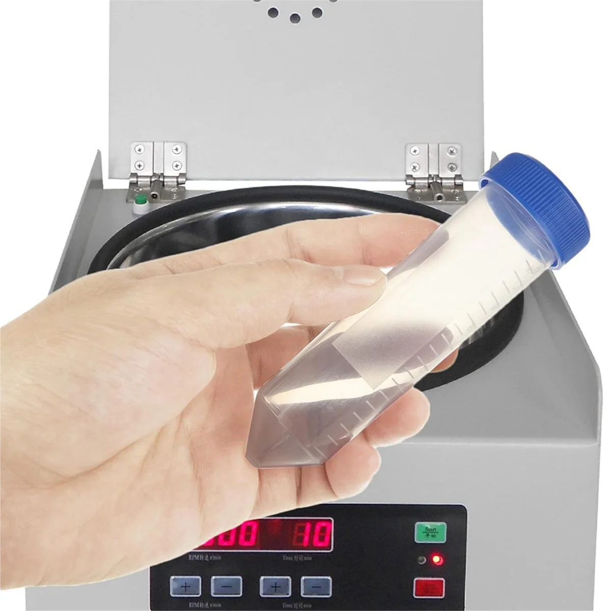 Confezione da 100 provette da centrifuga da 50 Ml, provette da centrifuga coniche da 50 Ml con segni graduati, punti di scrittura e tappi a vite blu