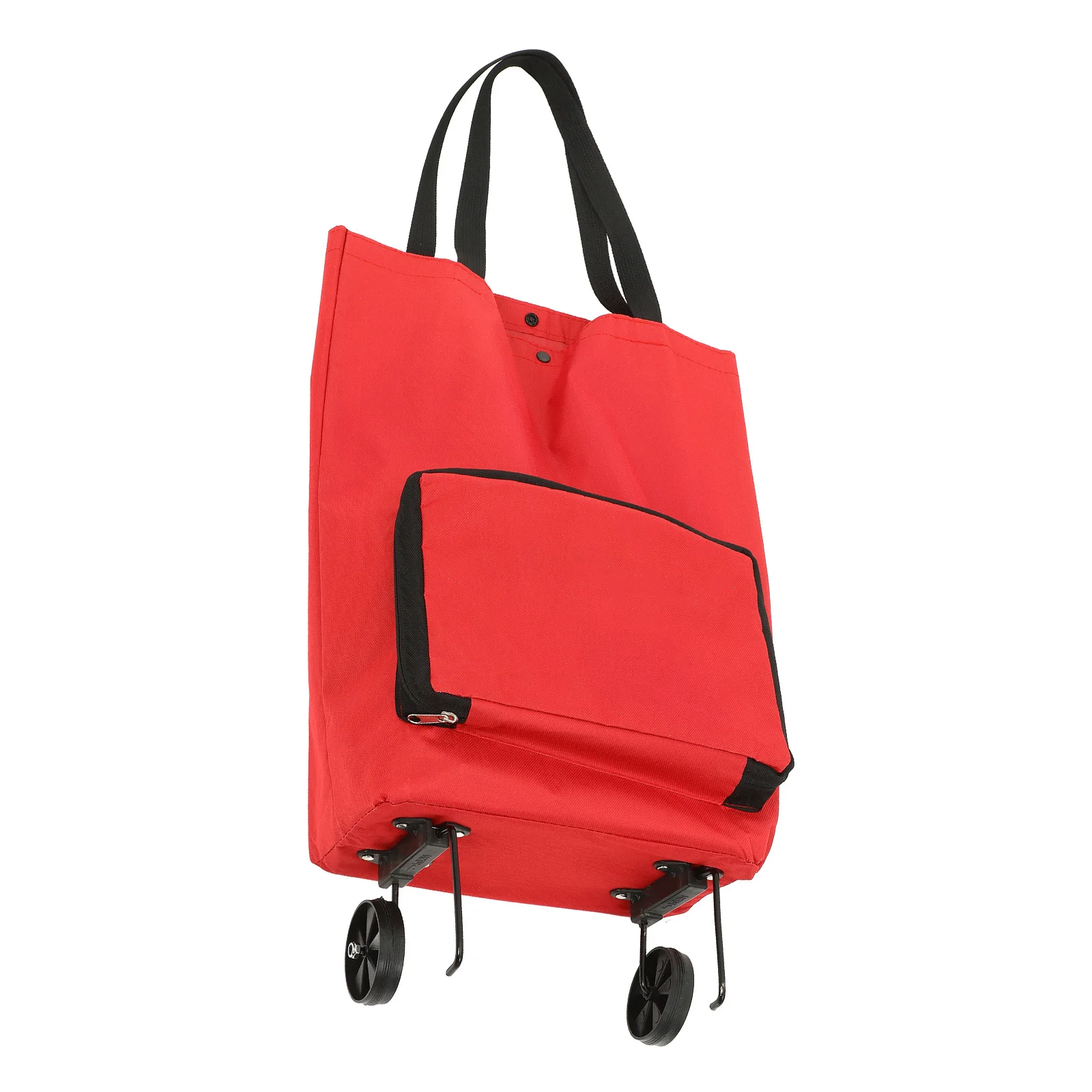 أكسفورد القماش حمل حقيبة دائم للطي عربة التسوق عجلات سعة كبيرة منظم منزلي عربة بقالة المحمولة #5