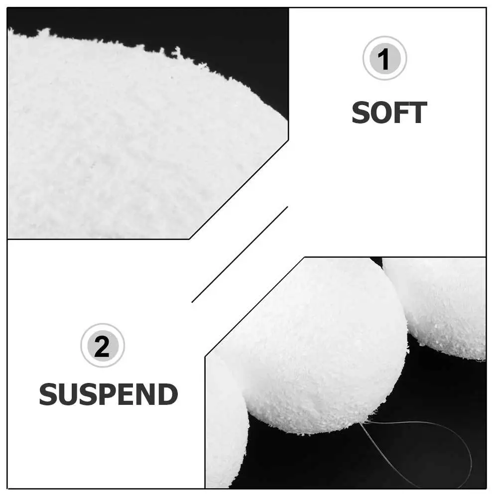 

12Pcs Art Ball White Christmas Craft Decoration for DIY Painting Party Tree Xmas Ornament Home School Projects Use