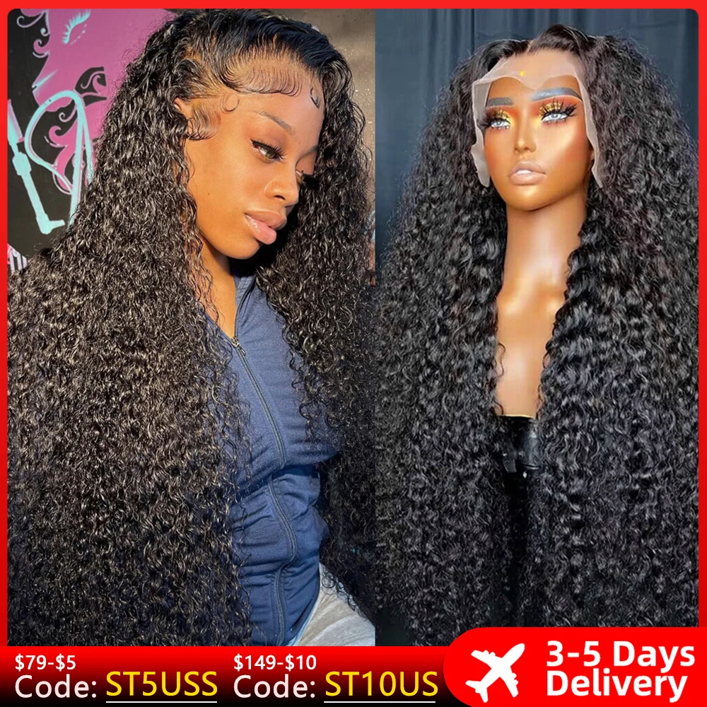 180 Density 13x4 Lace Frontal Human Hair Wig Curly Wigs For Women Brazilian Remy Deep Wave 13x6 Hd Water Wave Lace Front Wig