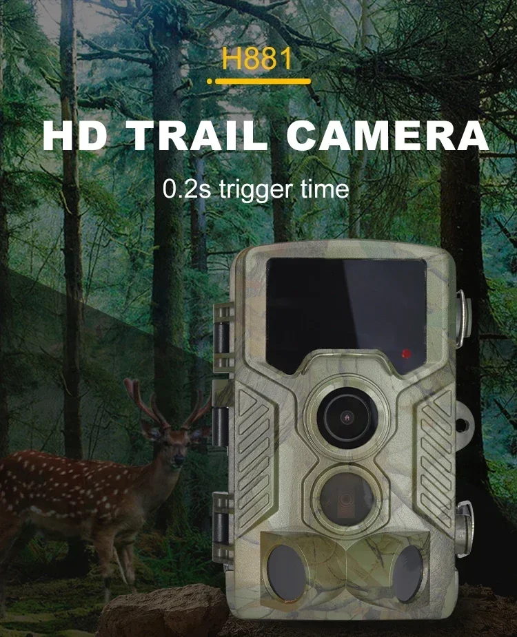 Wireless Trail Camera for hunting Wildlife Surveillance Night Vision 1080P Tracking Photo Trap Cams Supports 4-digit passwords