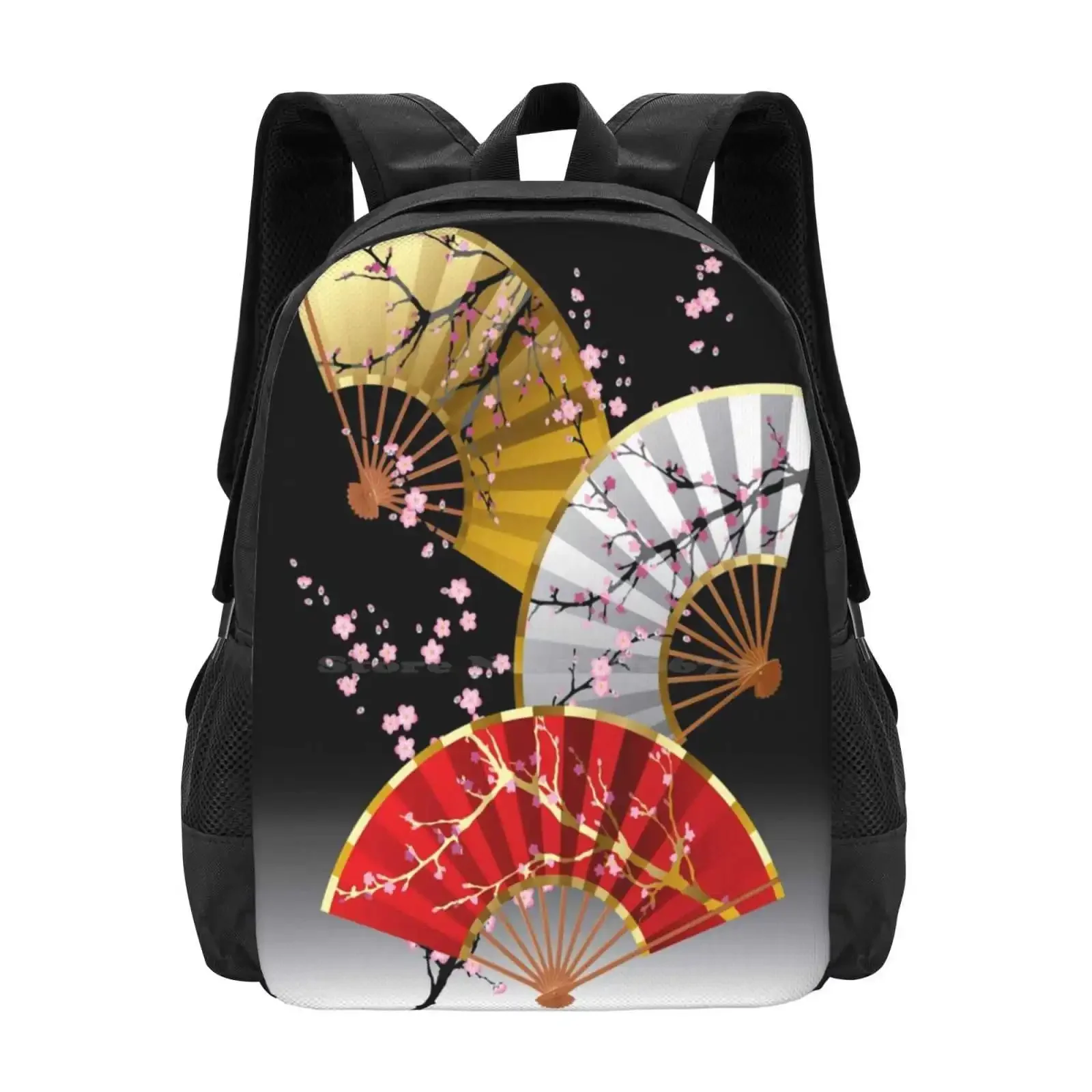 

Japanese Fans School Bags For Teenage Girls Laptop Travel Bags Fan Japan Japanese Sakura Flower Spring Nature Season Background