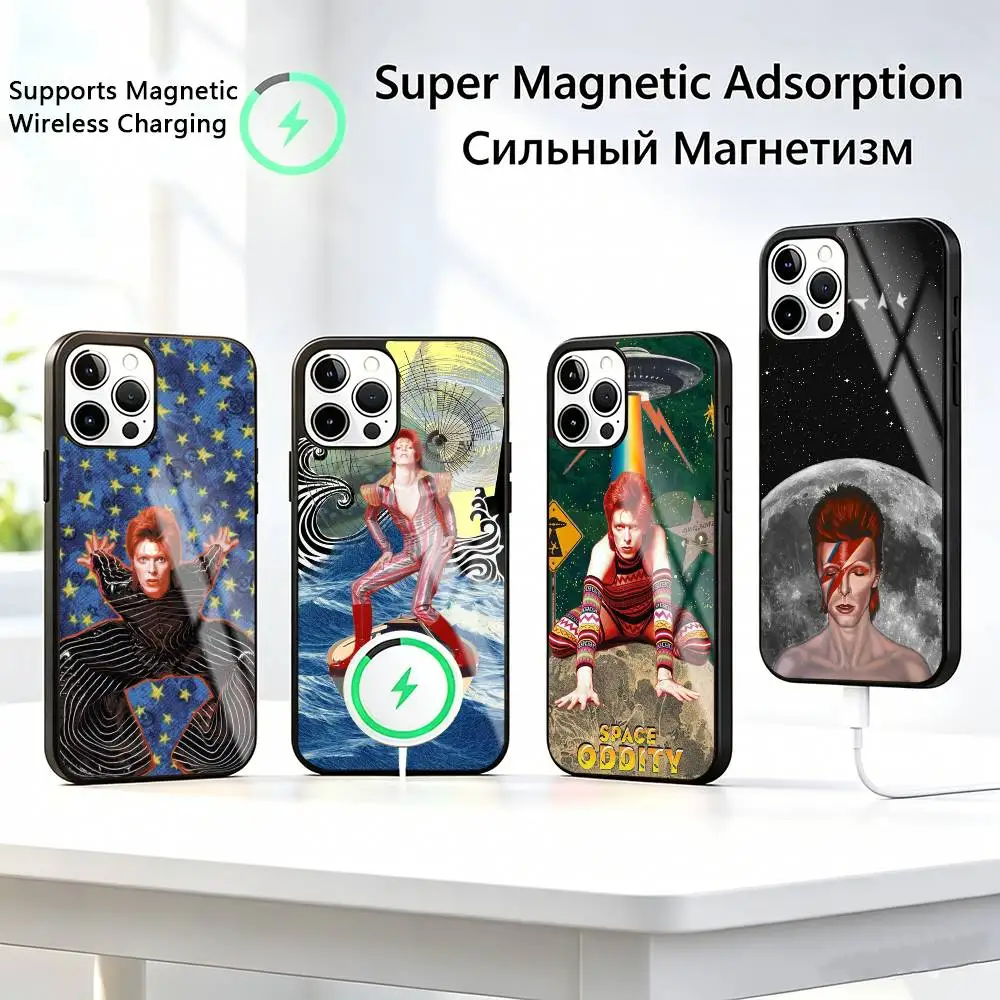 

Rock-k David Bowie-e Phone Case For iPhone17,16,15,14,13,12,11 Plus,Pro Allows magnetic wireless charging