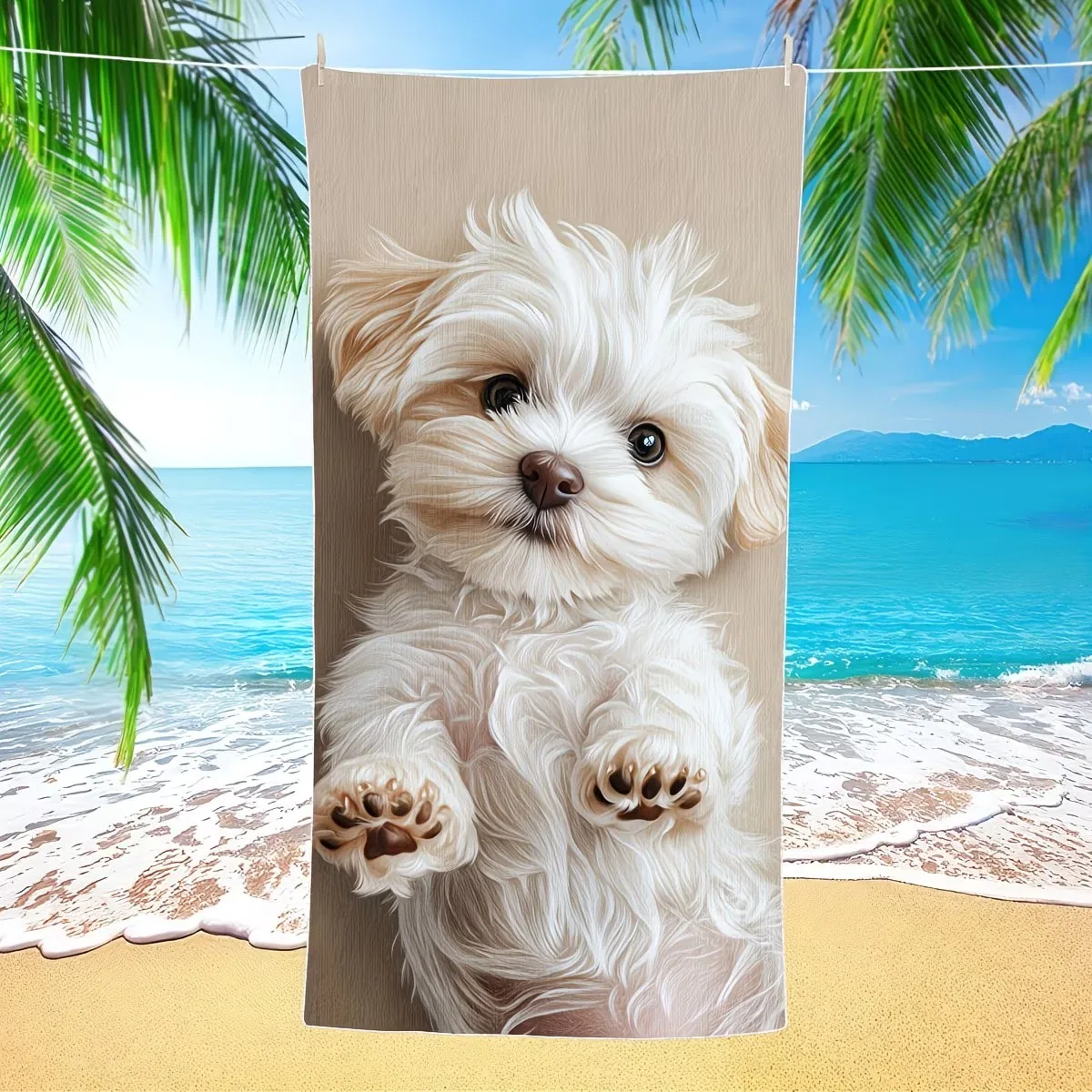 Sand Free Beach Towel Large Puppy Microfiber Bath Towel Quick Dry Super Absorbent XL Swim Blanket Outdoor Picnic Pool Mat