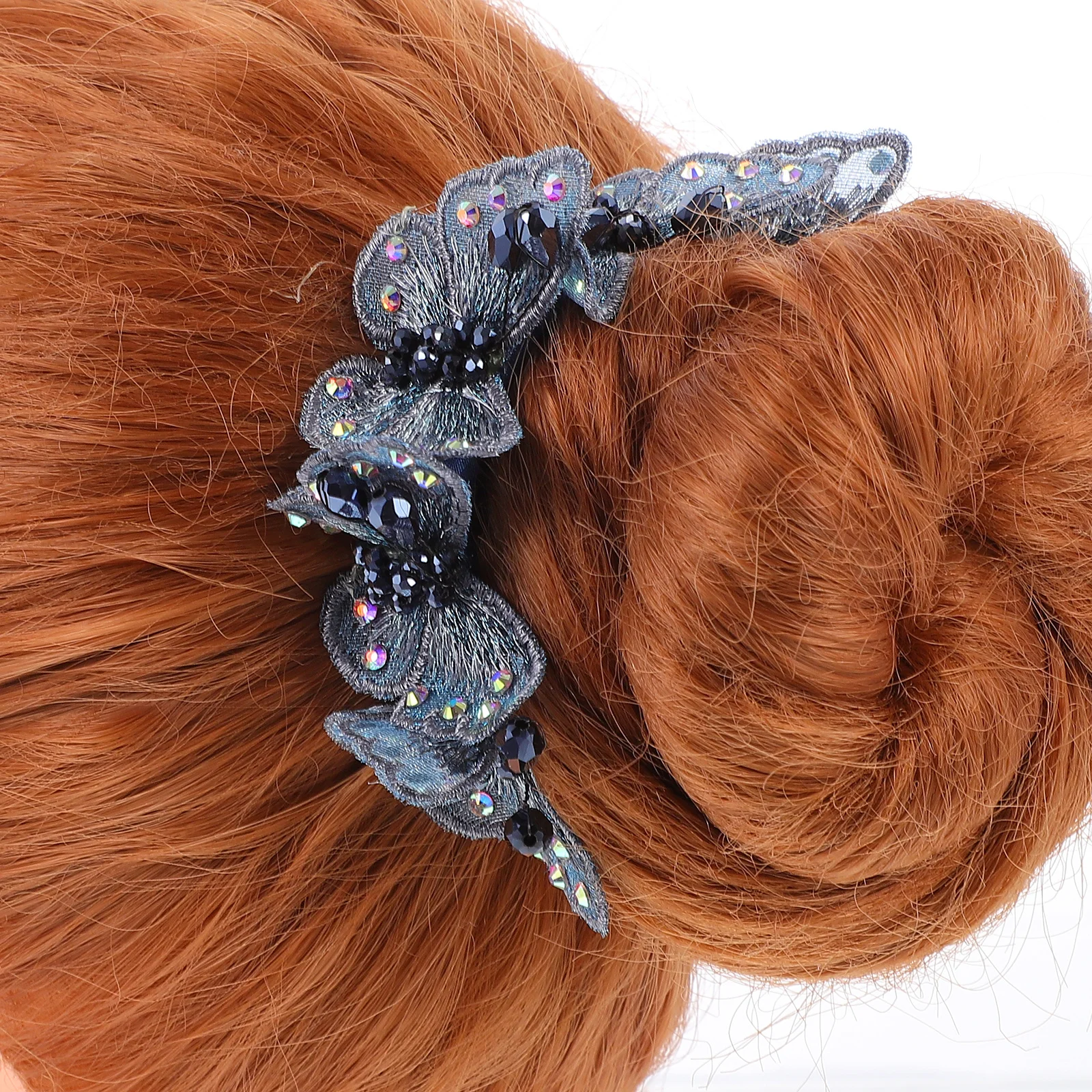 

Handmade Woven Large Crystal Hairpin Rhinestone Hair Accessories for Wedding Party Daily Wear Gift Crystal Hairpin