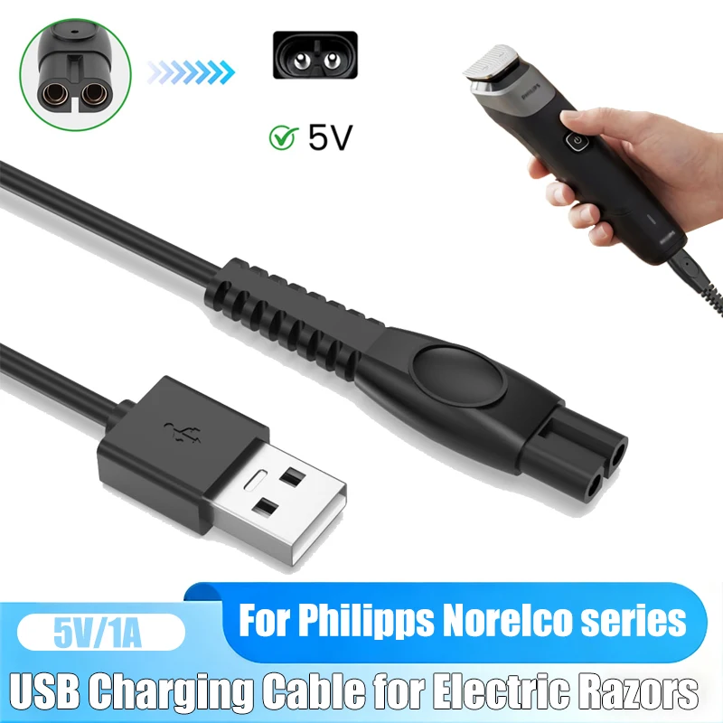 

Universal 5V USB Charger Cable Replacement for Philipps Norelco Shaver Beard Nose Ear Trimmer Pet Hair Clipper Charging Cord