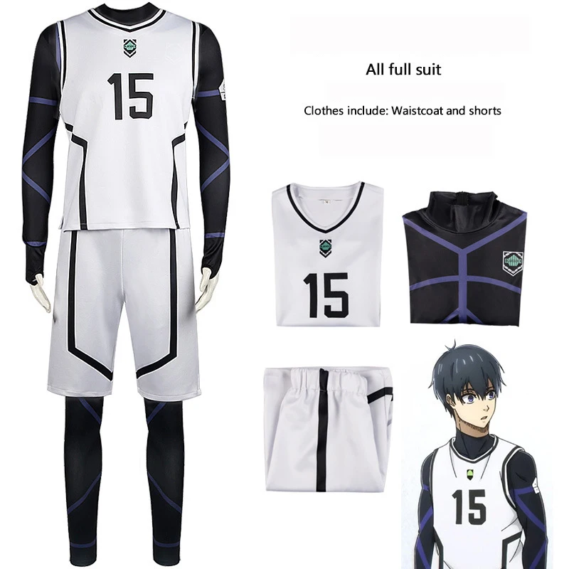 Blue Lock Isagi Itoshi Rin Hyoma Chigiri Cosplay Nagi Reo Vest Shorts Sportswear Costume Meguru Bachira Football Soccer Suit