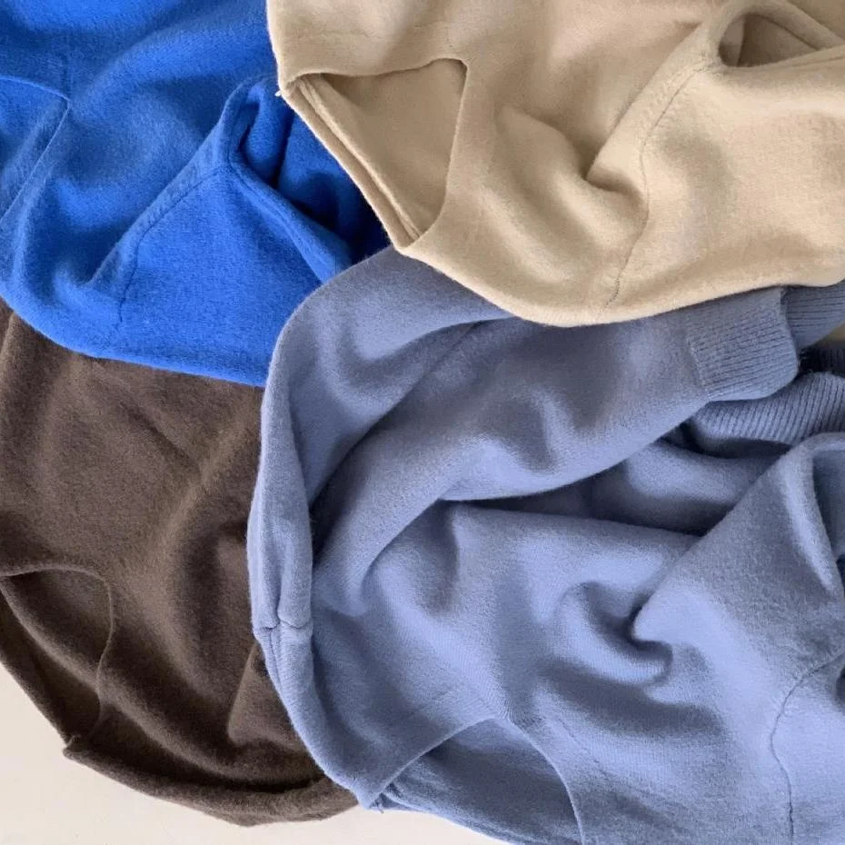 Suéter preguiçoso de malha de cor pura com cabelo longo de vison V-Ne de alta qualidade sem casamento feminino Faion Commute Sle Regular S...