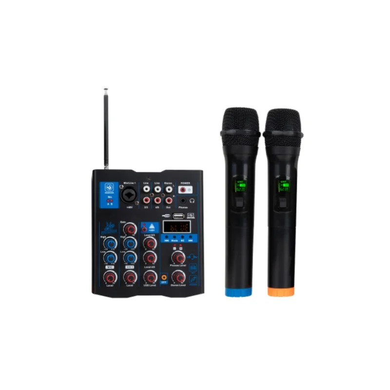 Recording Karaoke, Small Home KTV with Dual Microphones, Microphone, Bluetooth, Reverb Effect, Mixing Console