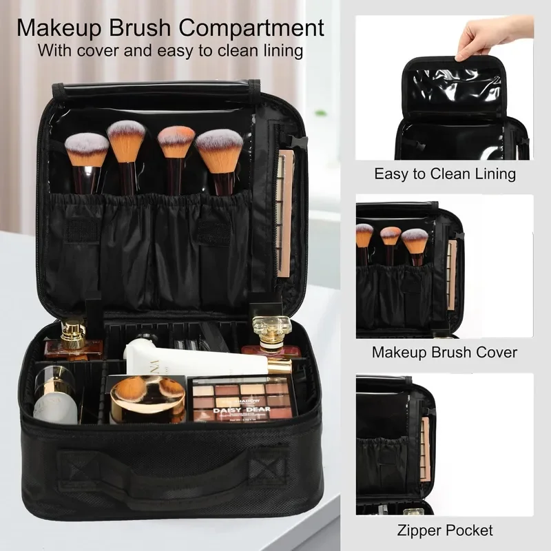 5 in1 Rolling Makeup Train Case Cosmetology Case on Wheels Pink