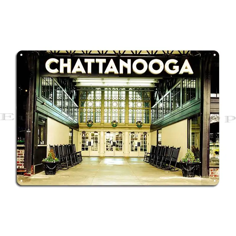 Chattanooga Train Station Metal Sign Rusty Plaques Designing Design Cinema Tin Sign Poster