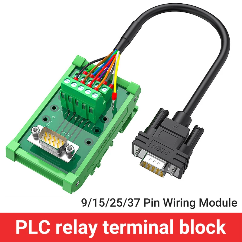 

DIN-rail DB9 DB15 terminal block slider DB50 pin wiring module relay DB25 socket adapter plate