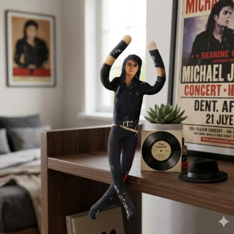 28cm Michael Jackson Soft-mounted Ornaments Built-in Iron Wire Skeleton Abstract Ornament  Desktop Decoration Party Gift