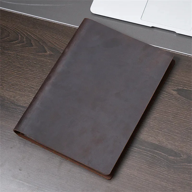A+AIGUONIU Echtes Leder Handgemachte B5 Größe Ring Planer Vintage Unisex Notebook Mit 9-loch Binder Skizzenbuch Notizblock Großhandel