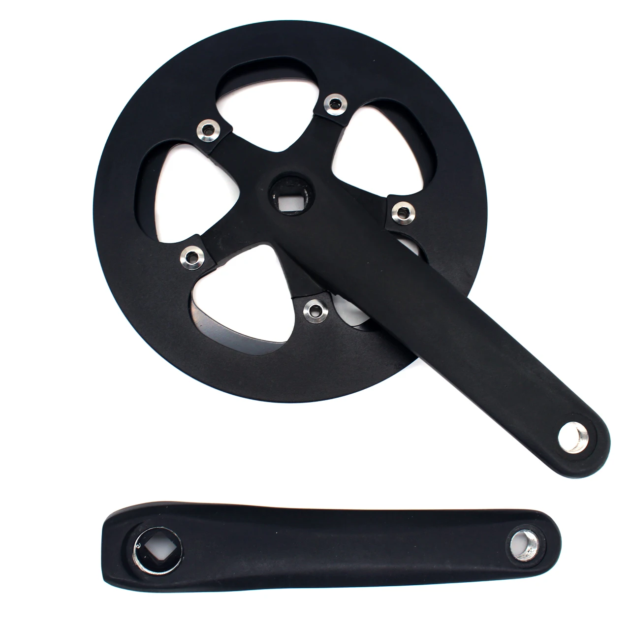 44T 170mm Bicycle Crankset Single Speed Crank Set Aluminum Alloy Unilateral Cover Square Hole Folding Bike Crank Sprocket Parts