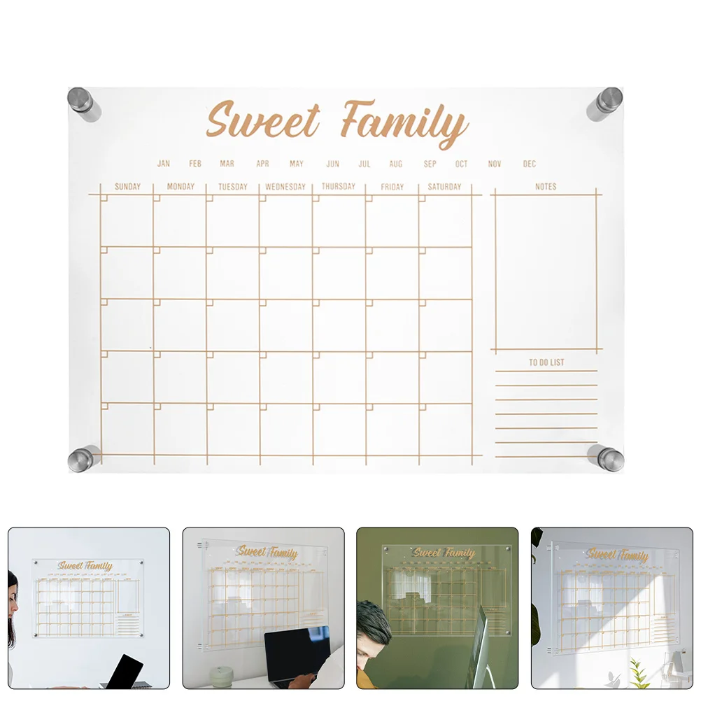 

Transparent Acrylic Weekly Memo Board Dry Erase Writing Board Hanging Desktop Message Organizer Office Supply School Supply