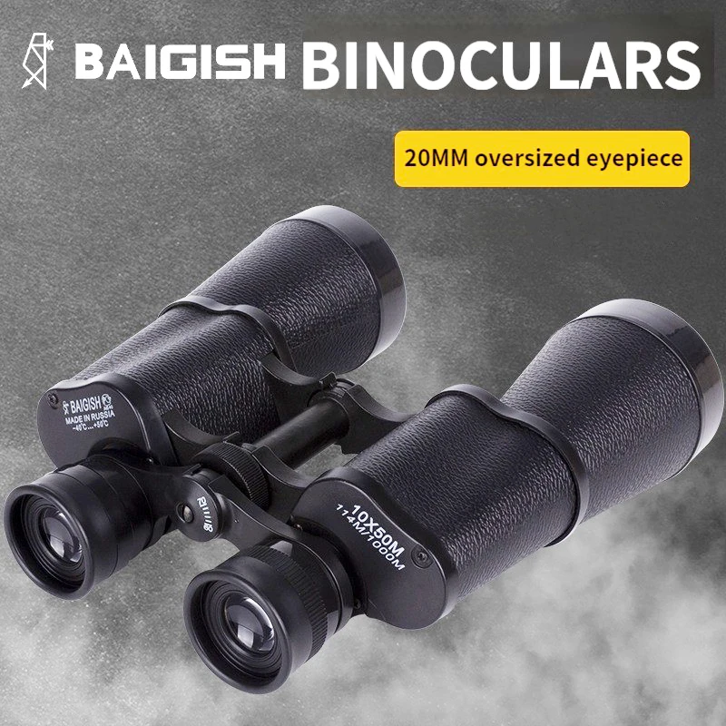 10X50 professional metal military telescope low light night vision HD binoculars BAK4/FMC coating outdoor camping hunting trip