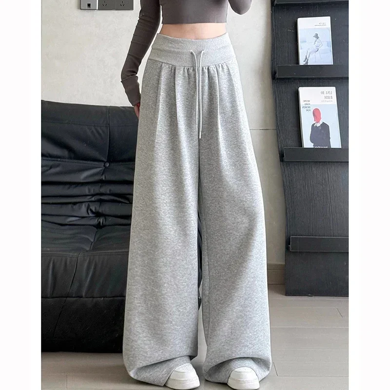 2025 mädchen Hohe Taille Dünne Jogginghose Heißer Verkauf Weibliche Baggy Gerade Bein Hosen Frauen Koreanische Klassische Feste Hosen