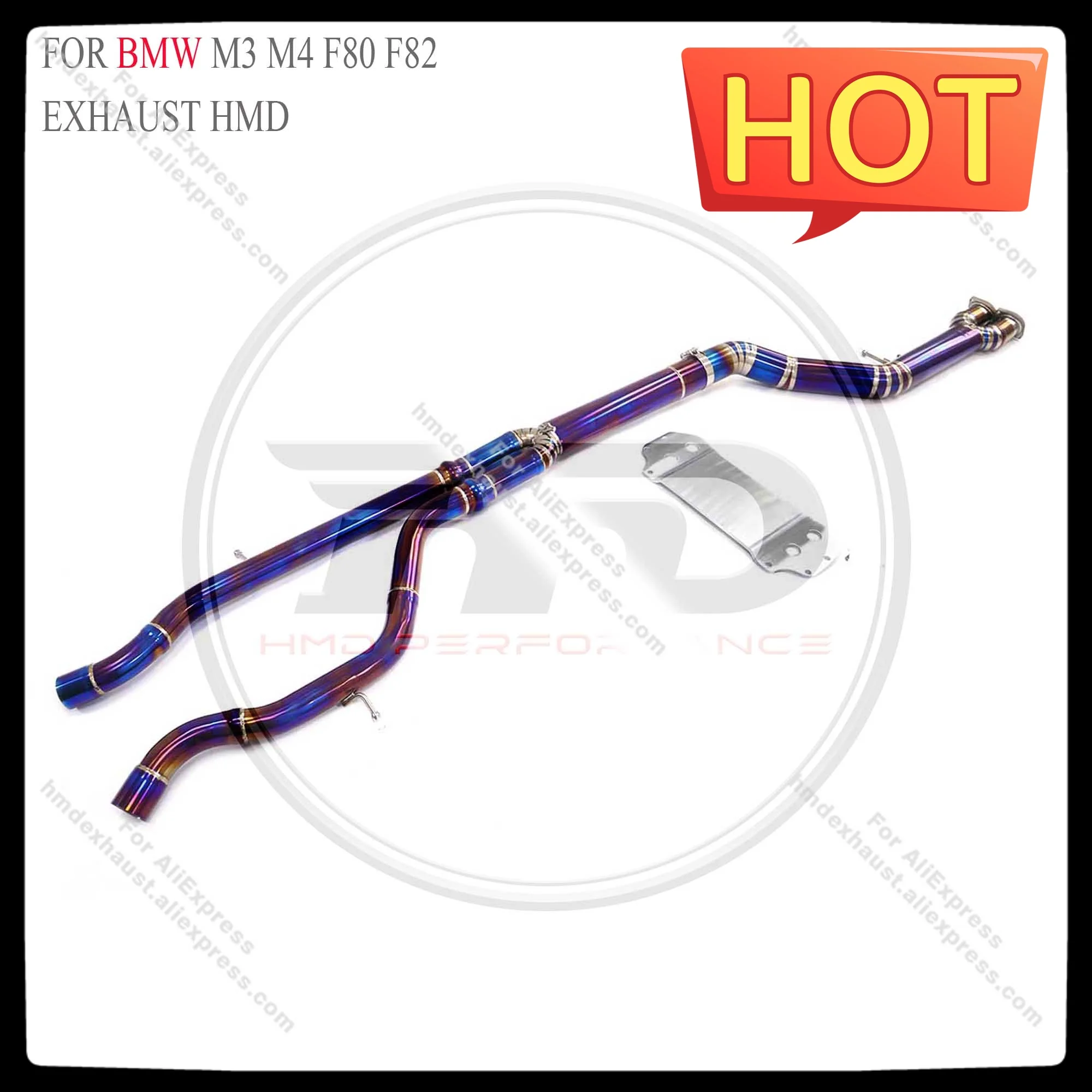 HMD Exhaust pipe system middle pipe for BMW M3 M4 F80 F82 performance equal length middle pipe with resonator