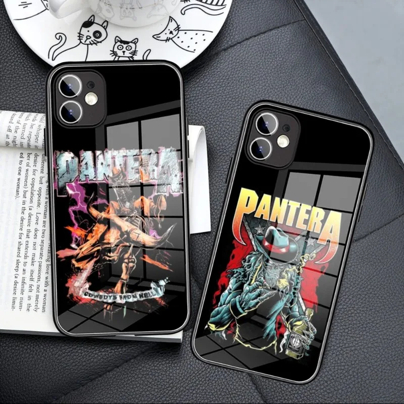 Pantera Cowboys From Hell Phone Case Tempered Glass FOR IPhone15  14 13 11 12 Pro 8 7 Plus X 13 Pro MAX XR XS MINI Covers