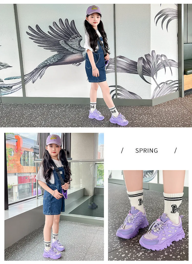 Kinder Mädchen Schule Weiße Freizeitschuhe Einfarbige Mesh-Sportschuhe für Kleinkinder Modische Leichte Kinder-Laufschuhe – Detail 23