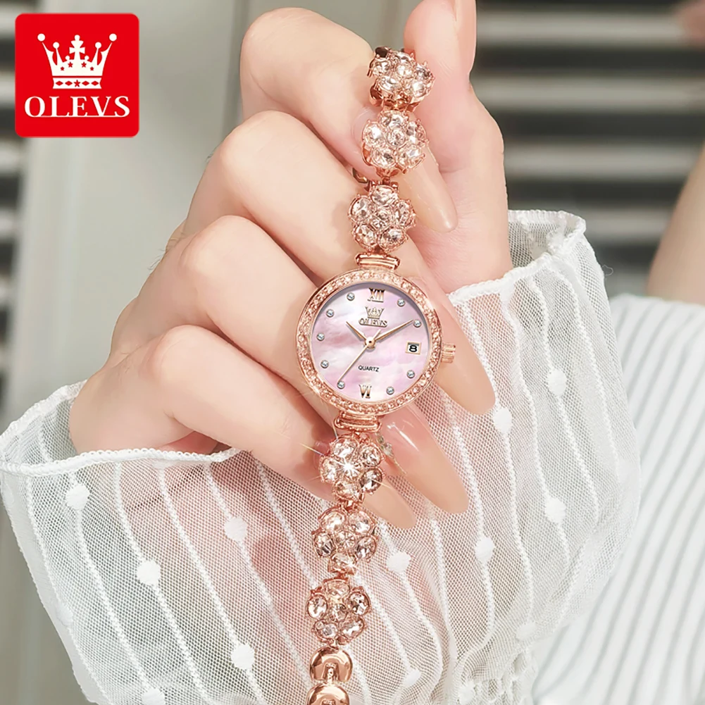 

OLEVS Watches New 5638 Woman Watches Luxury Quartz Watch Diamond Chain Ladies Watch Automatic Date Waterproof Watch Reloj Mujer