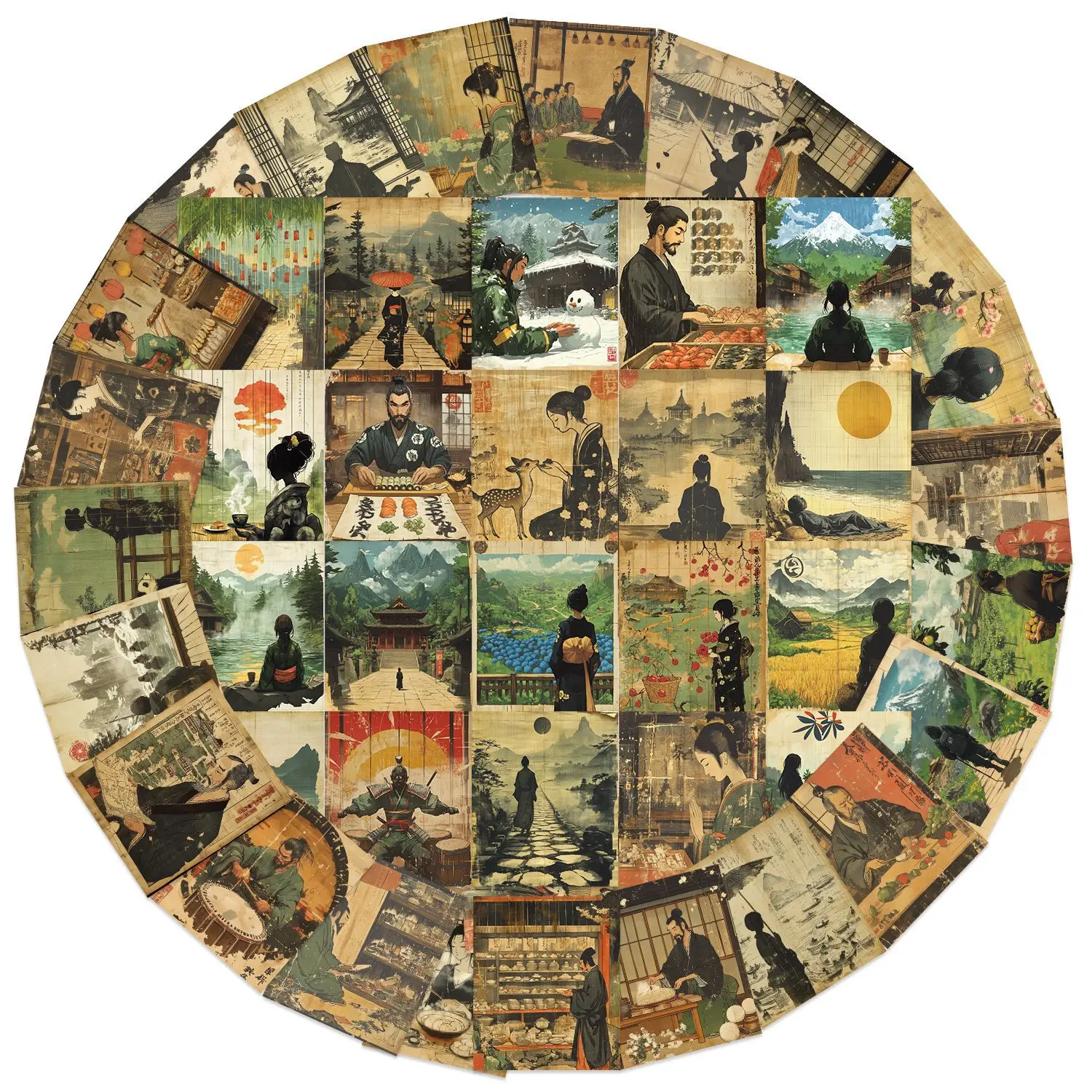 10/50PCS Japan Ukiyo-e Holzschnitt Porträt Kunst Graffiti Aufkleber Holzschnitt Cartoon Aufkleber Laptop Telefon Gitarre Skateboard Kind spielzeug Geschenk