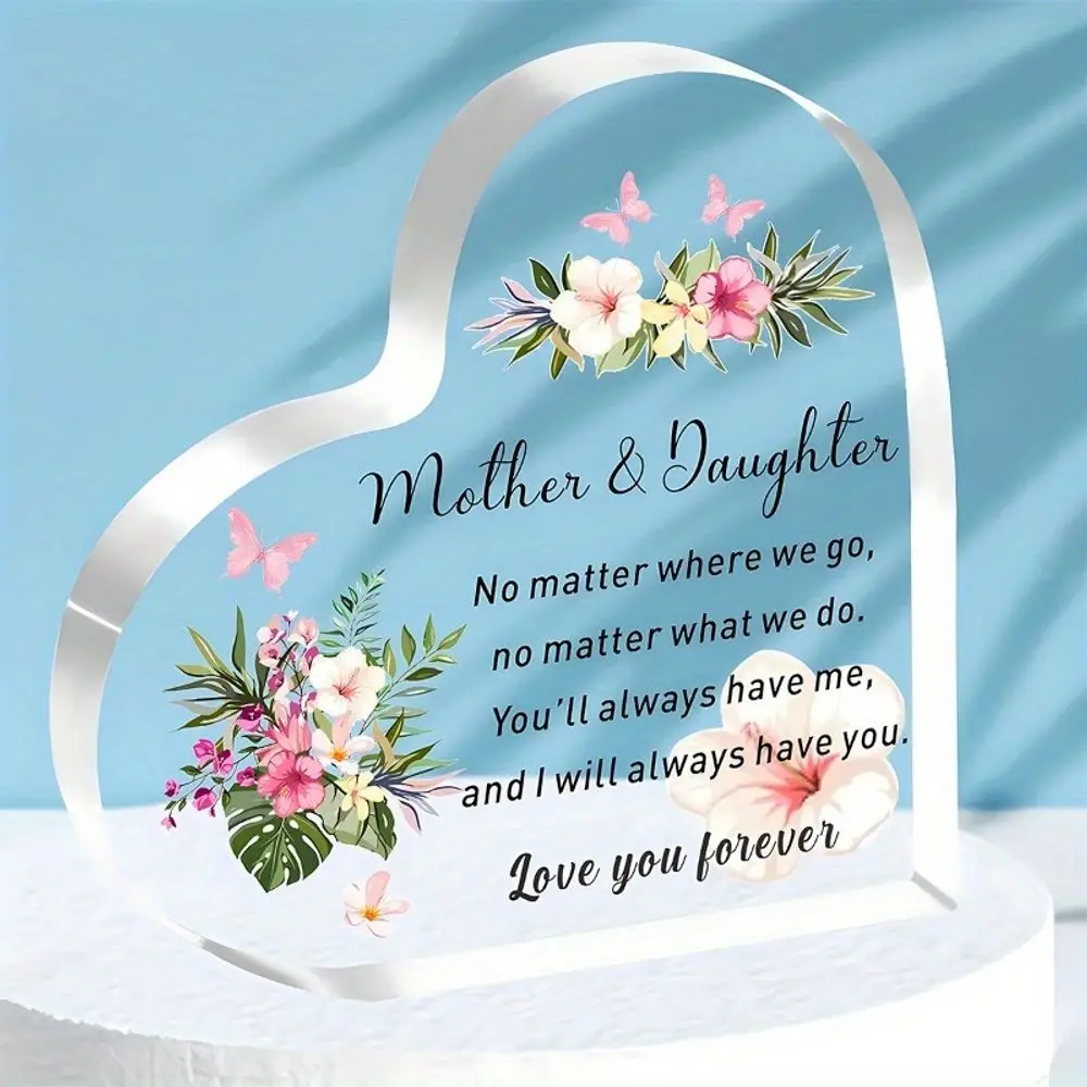 No Matter Where We Go No Matter What We Do" Acrylic Heart Plaque Mother & Daughter Keepsake For Mother's Day, Birthday,