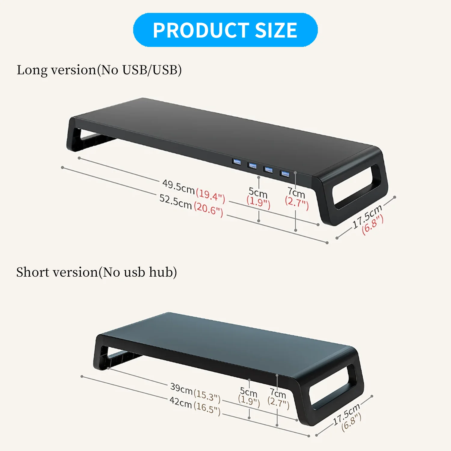 Stojak na monitor komputerowy z 4 portami USB3.0 Nogi ABS Obsługa transferu danych Uchwyt na ekran biurkowy z pamięcią klawiatury