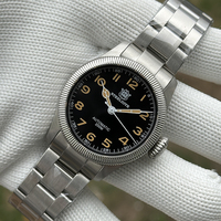 STEELDIVE Men Automatic Watch 39mm Pilot Mechanical Wristwatch Dive 200m Waterproof C3 Luminous Sapphire Sport NH35 Coin Bezel