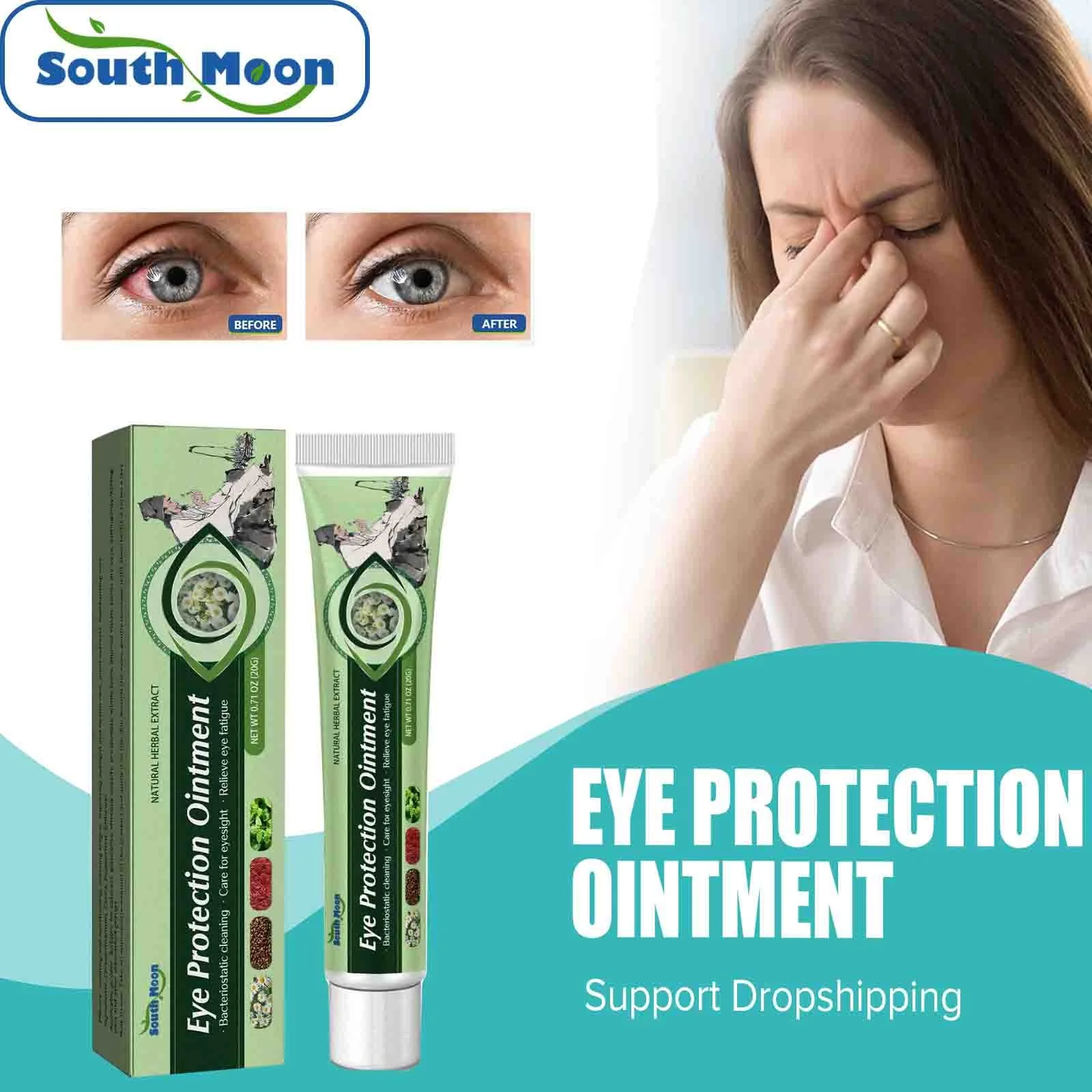 

Eye Care Ointment Relieve Eyes Dry Itching Red Blood Streaks Swelling Fatigue Overuse Protect Eyesight Eye Clear Herbal Medical