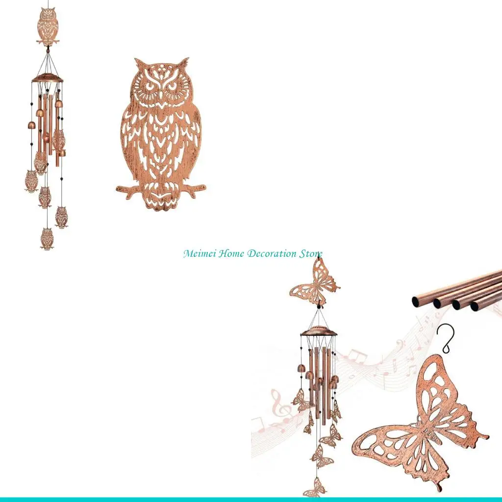 

H7BF Металлический Животный перезвон ветра садовый орнамент перезвон ветра для наружного украшения сада