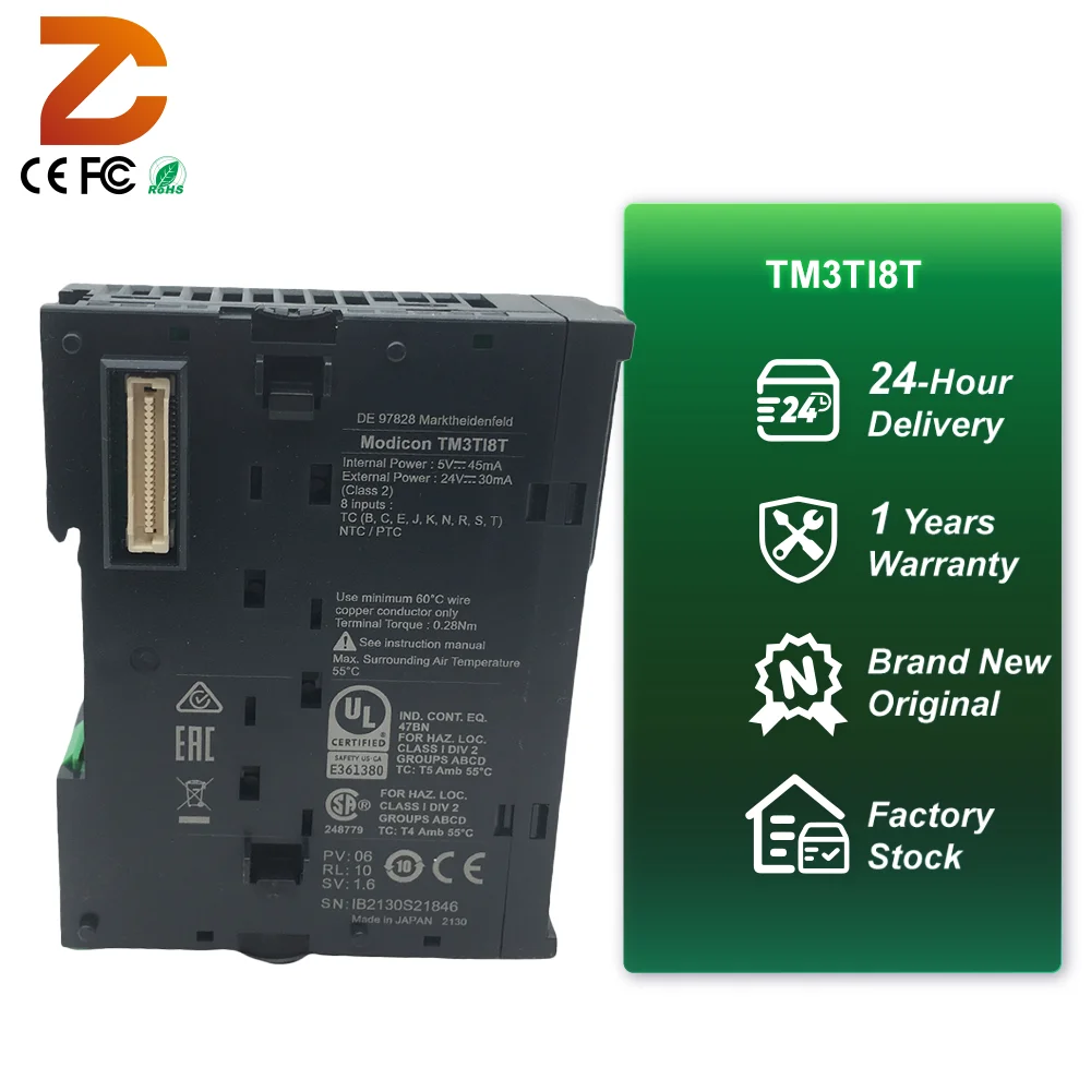 Hot Sale Original Modicon TM3 8 Temperature Input Module TM3TI8T PLC Expansion Module for Industrial Automation