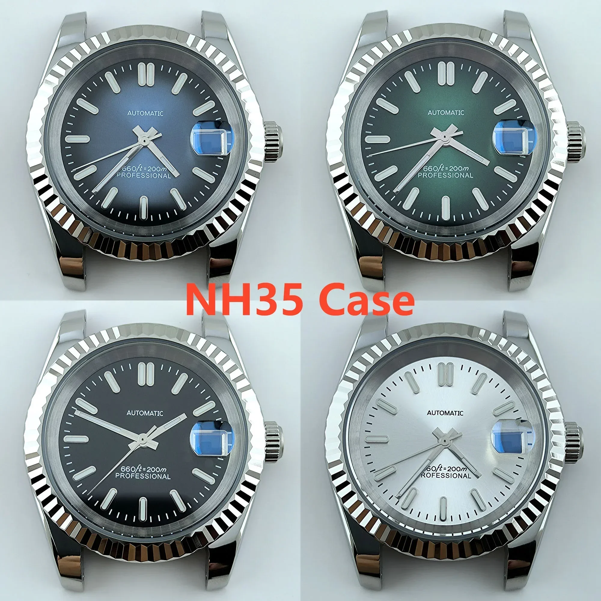 

36/39mm NH35 Case Stainless Steel Band Men Automatic Mechanical Sapphire Glass Waterproof Watch for Datejust NH35/NH36 Movement