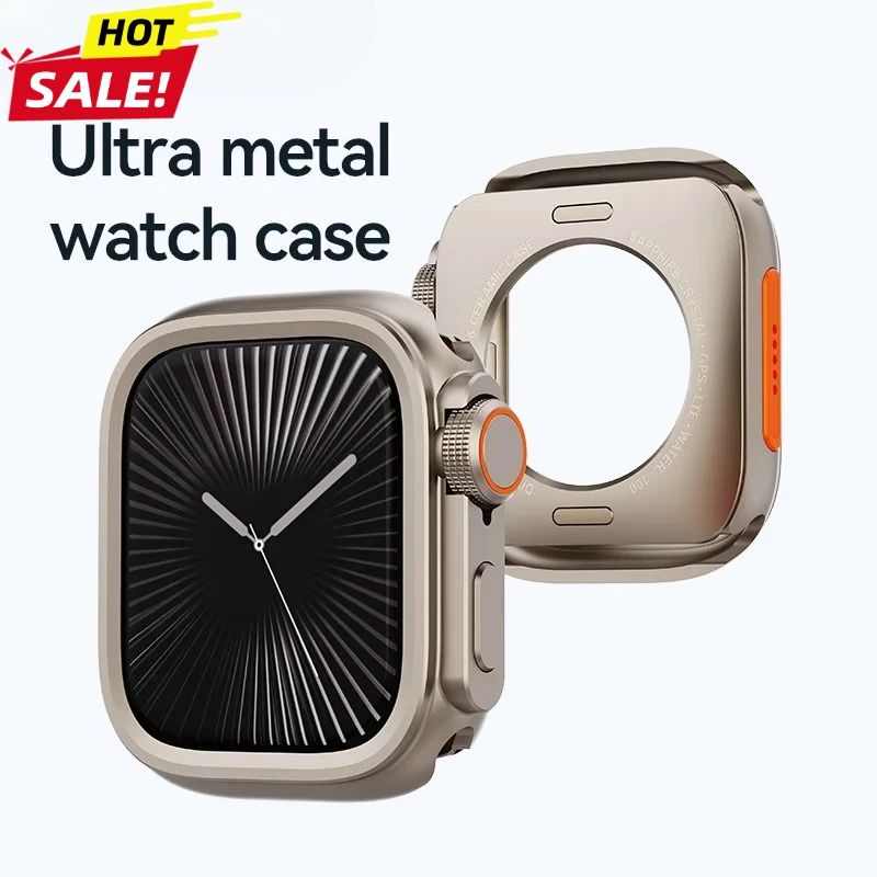 

Case For iWatch Ultra 2 3 Metal Shell PC Back Cover For Apple Watch Case Series 11 10 9 8 7 se 6 45mm 44mm Change to Ultra 49mm