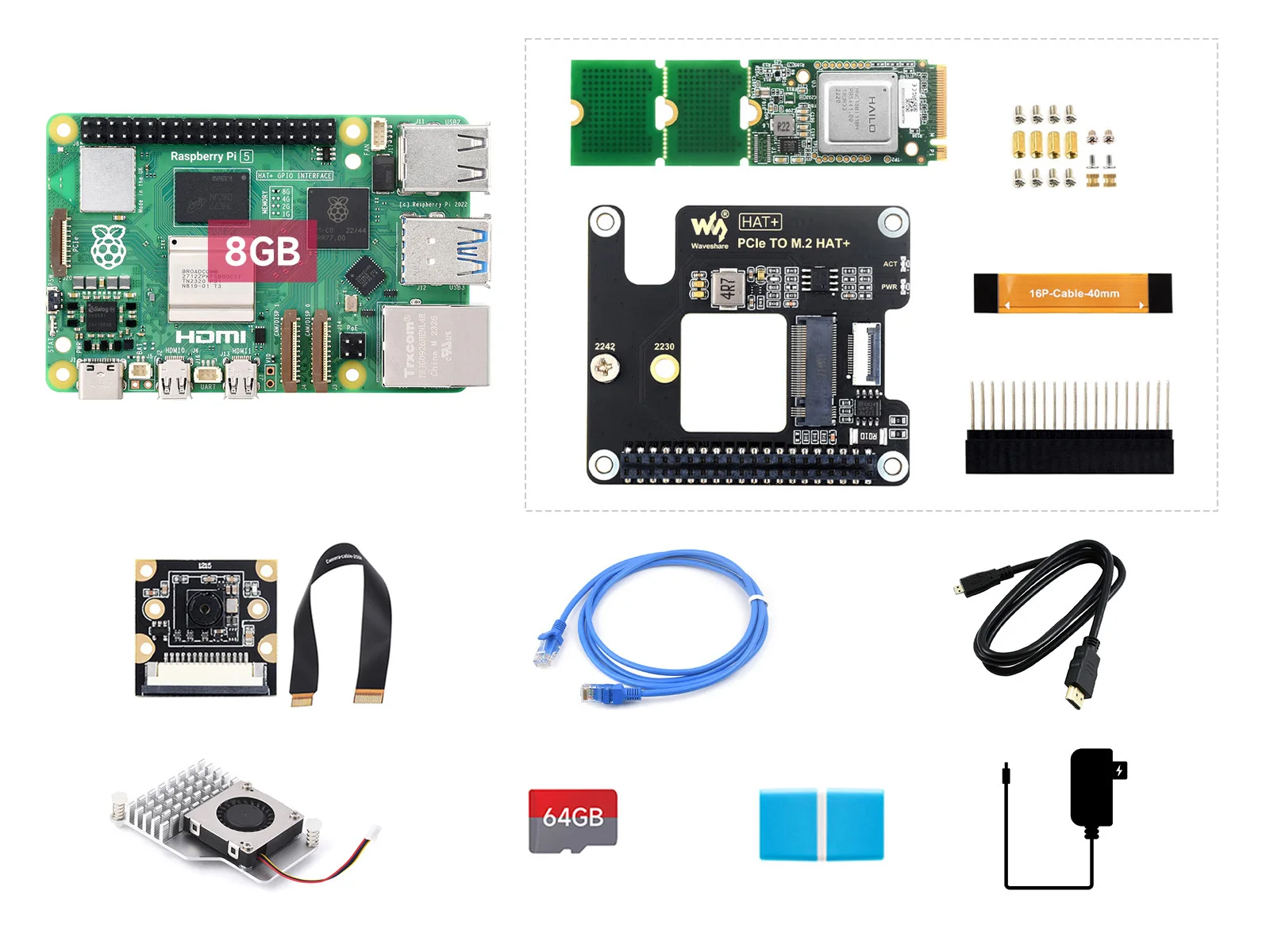 Imagem -06 - Kit ai Raspberry pi Opções para Kits e gb gb gb de Ram Kit ai Hailo8 26 Tops 13 Tops de Potência de Computação Raspberry pi ai Kit