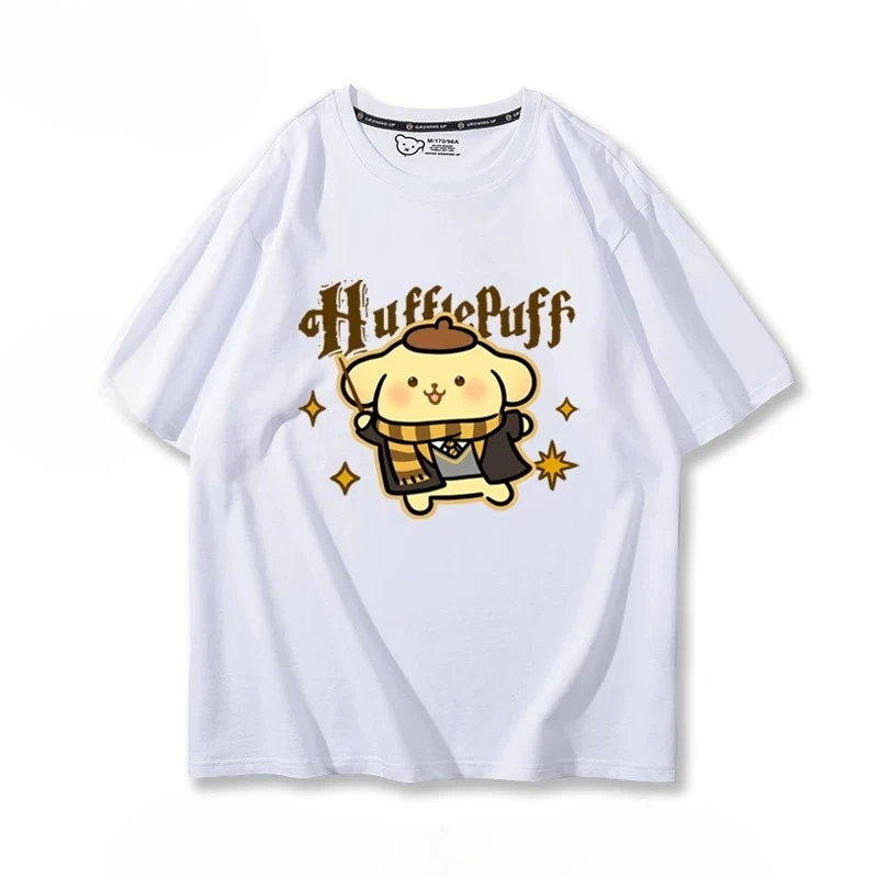 Sanrio Cute Cartoon Characters Graphic T‑Shirt Unisex Loose Short Sleeve Tee Kawaii Anime Print Casual Summer Top for Fans