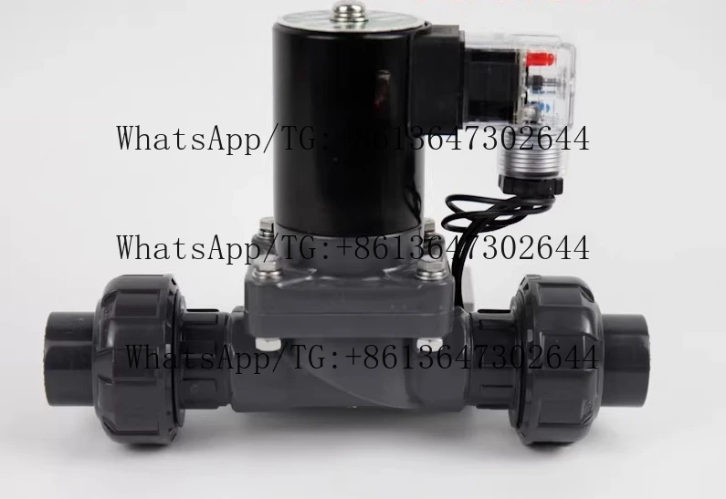 

PVC solenoid valve 6-point UPVC anti-corrosion dual way active joint anti-corrosion solenoid valve DN15DN25 DN32