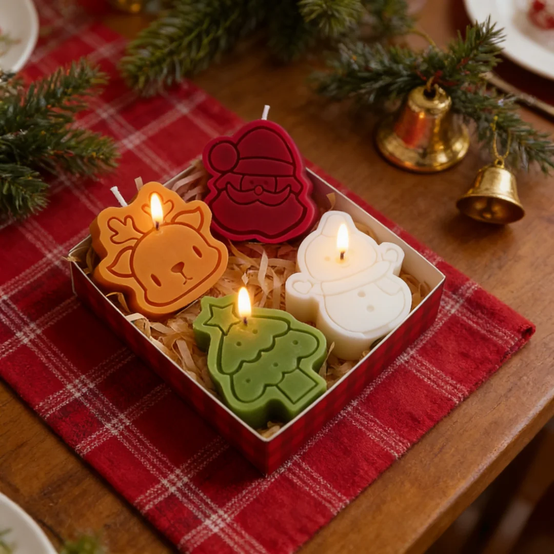 Christmas Aromatherapy Candles Santa Claus Snowmen 4pcs A Set of Candle Christmas Decoration For Home Xmas New Year 2025 Navidad