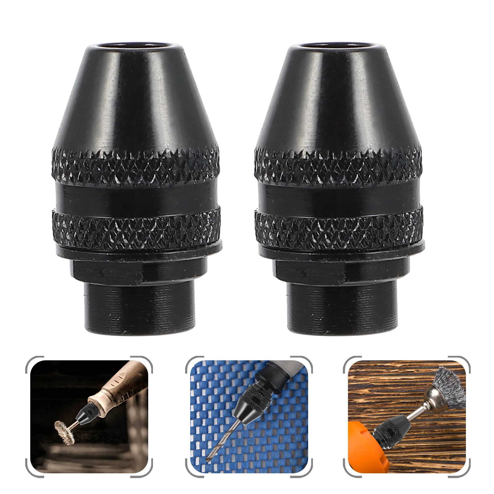 

2 pcs Electric Grinder Chuck Alloy Mini Drill Adapter Home Garage Use Multi Purpose Three Jaw Drilling Conversion