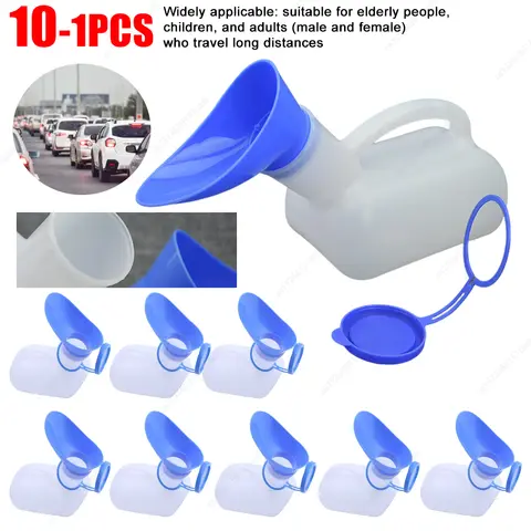 1-10PCS Plastic Potty For Men and Women Portable Padded Toilet Mobile Toilet Urine Bottle For Outdoor Camping Car Travel Journey
